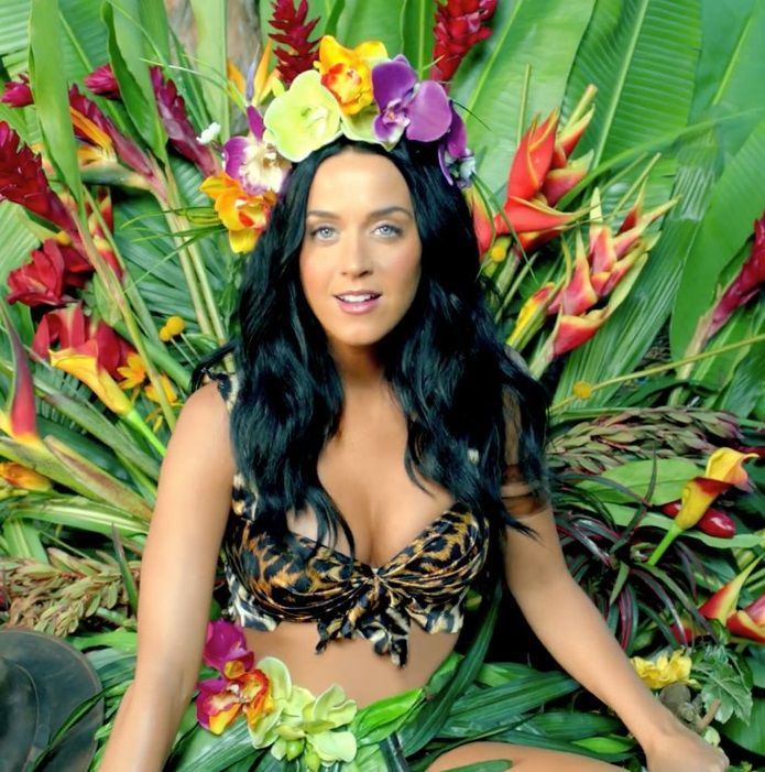 Katy Perry's "Roar" music video with its kitchy outfits, jungle setting and product placement takes away from what she's trying to say in the song "Roar." But overall the song is too forced and not memorable. (Photo courtesy Capitol Records)
