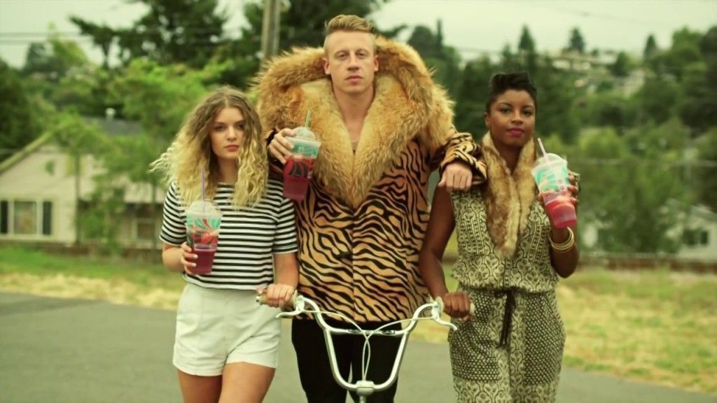 White boy suburbanites discover thrift shops in 2013's most popular song. Macklemore's "Thrift Shop" is goofy bubblegum rap, but shows an attempt by recession-weary America to have some fun with being economically down and out. (Photo courtesy Macklemore)